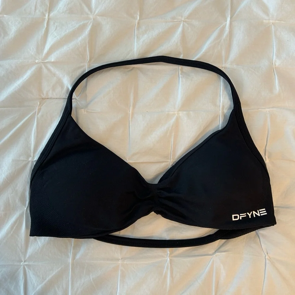 DFYNE Impact Women's Sports Bra Strappy Halter neck - Picture 3 of 6